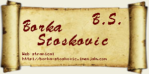 Borka Stošković vizit kartica